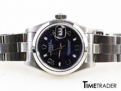 Rolex Datejust Steel Serie7 Lady Size นาฬิกาโรเล็กซ์ หน้าน้ำเงินหลักขีดและตัวเลขอาราบิก สายเหล็กเต้าหู้ ขายนาฬิกาโรเล็กซ์ของแท้มือสอง สภาพดีค่ะ