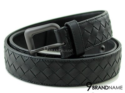 Bottega Veneta Belt Black 100 -  Authentic Bag เข็มขัดโบททีก่าวีนีทา สีดำหนังวัวแท้ ขายของแท้ค่ะ