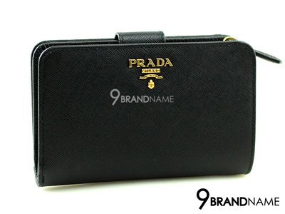 Prada Wallet 1M1225 Saffiano Metallic Nero
