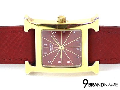 Hermes H Hour White Dial Red Leather Ladies Watch 9brandname