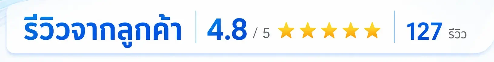 รีวิวจากลูกค้า คะแนน 4.8 จาก 5 รวม 127 รีวิว