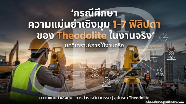 กรณีศึกษา ความแม่นยำเชิงมุม 1-7 ฟิลิปดา ของ Theodolite ในงานจริง
