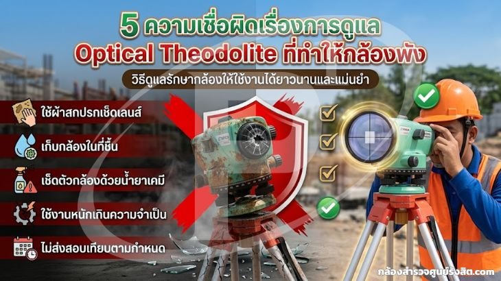 5 ความเชื่อผิดเรื่องการดูแล Optical Theodolite ที่ทำให้กล้องพัง