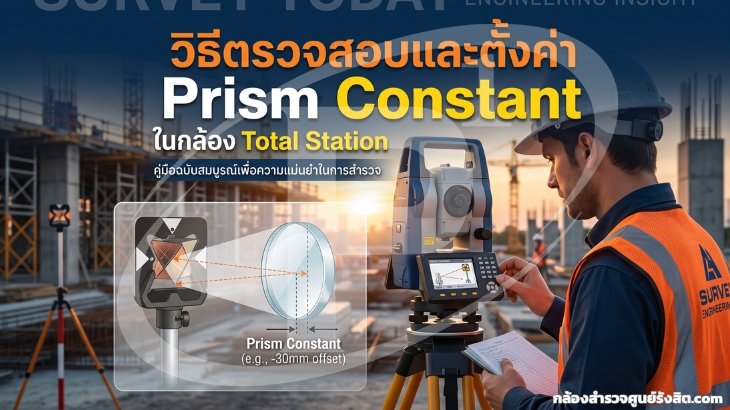 วิธีตรวจสอบและตั้งค่า Prism Constant ในกล้อง Total Station