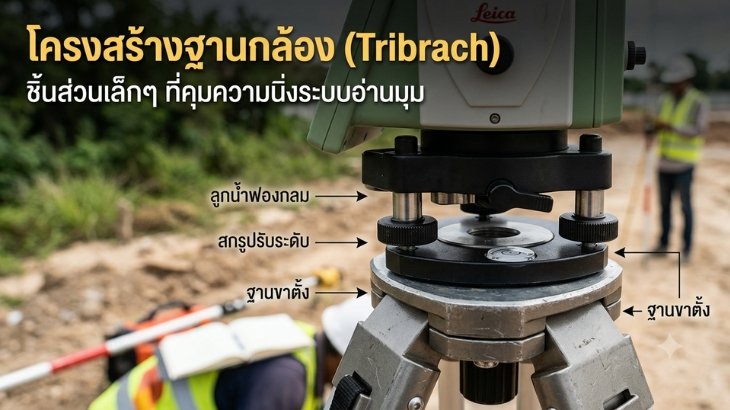 โครงสร้างฐานกล้อง (Tribrach) ชิ้นส่วนเล็กๆ ที่คุมความนิ่งระบบอ่านมุม