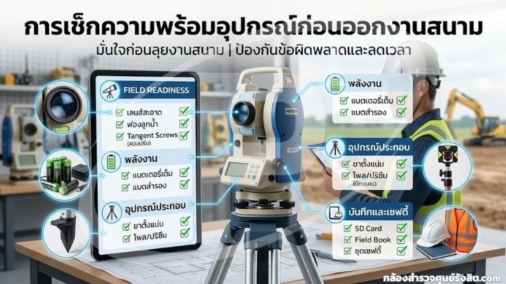 การเช็กความพร้อมอุปกรณ์ก่อนออกงานสนาม (Pre-Field Inspection Checklist)