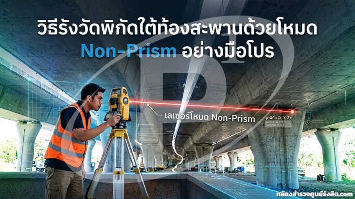วิธีรังวัดพิกัดใต้ท้องสะพานด้วยโหมด Non-Prism อย่างมือโปร