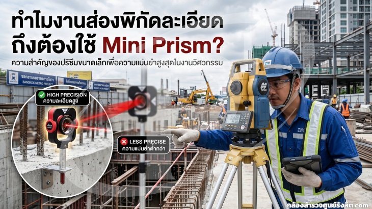 ทำไมงานส่องพิกัดละเอียดถึงต้องใช้ Mini Prism?