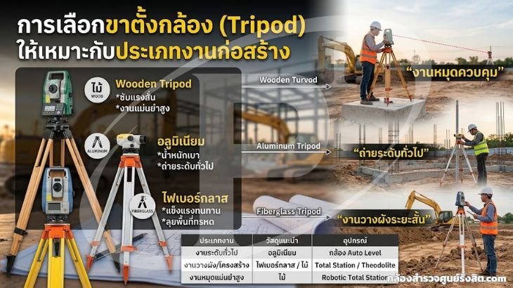 วิธีเลือกขาตั้งกล้อง (Tripod) ให้เหมาะกับงานก่อสร้าง