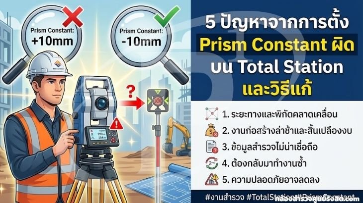5 ปัญหาจากการตั้ง Prism Constant ผิดบน Total Station และวิธีแก้