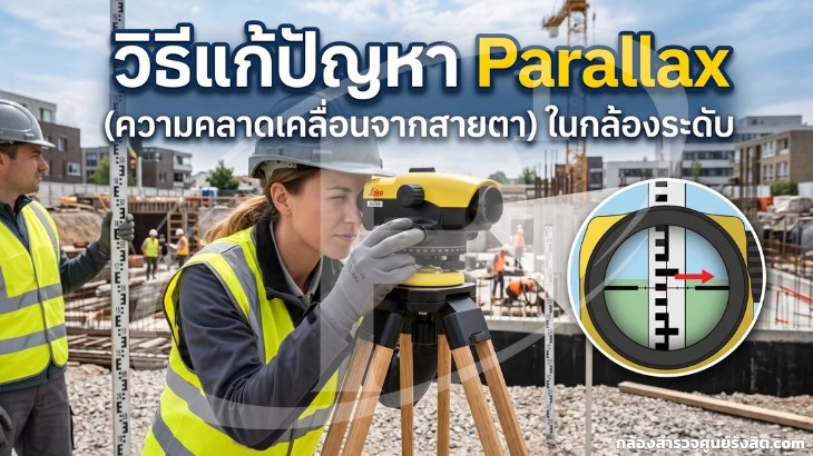 วิธีแก้ปัญหา Parallax (ความคลาดเคลื่อนจากสายตา) ในกล้องระดับ