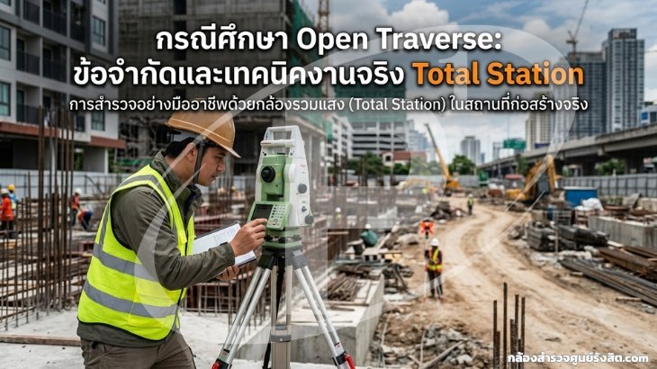 กรณีศึกษา Open Traverse: ข้อจำกัดและเทคนิคงานจริง Total Station