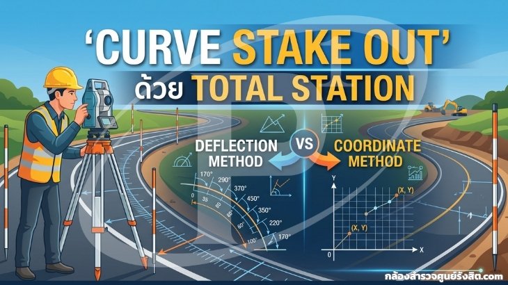 Curve Stake Out ด้วย Total Station: Deflection vs Coordinate