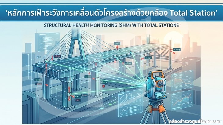 หลักการเฝ้าระวังการเคลื่อนตัวโครงสร้างด้วยกล้อง Total Station