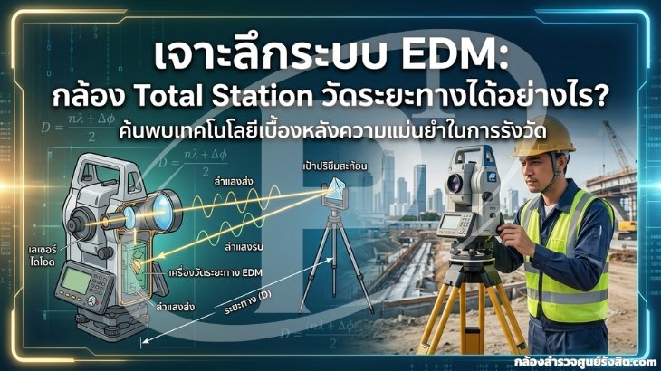 เจาะลึกระบบ EDM: กล้อง Total Station วัดระยะทางได้อย่างไร?