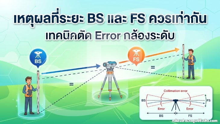เหตุผลที่ระยะ BS และ FS ควรเท่ากัน: เทคนิคตัด Error กล้องระดับ
