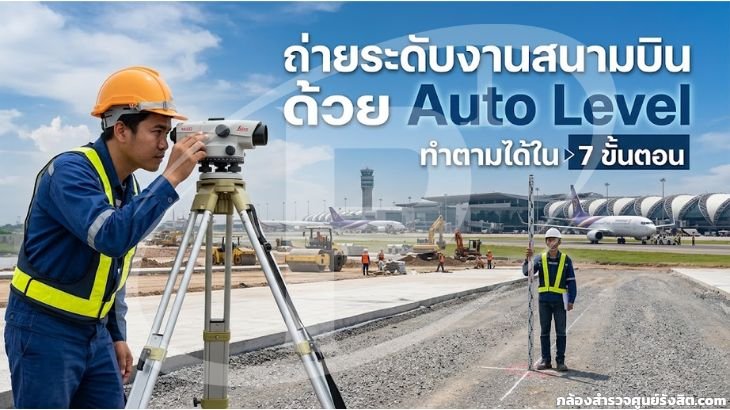 ถ่ายระดับงานสนามบินด้วย Auto Level ทำตามได้ใน 7 ขั้นตอน
