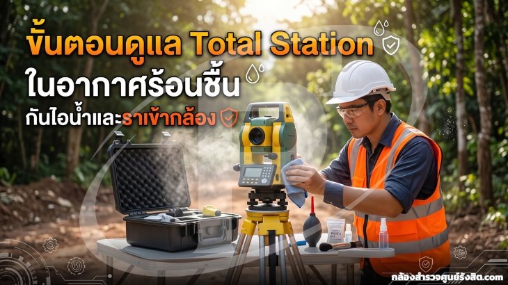ขั้นตอนดูแล Total Station ในอากาศร้อนชื้น กันไอน้ำและราเข้ากล้อง