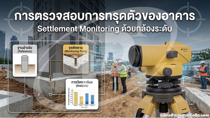 เทคนิคการตรวจสอบการทรุดตัวของอาคาร (Settlement Monitoring) ด้วยกล้องระดับ