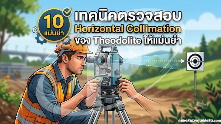 10 เทคนิคตรวจสอบ Horizontal Collimation ของ Theodolite ให้แม่นยำ