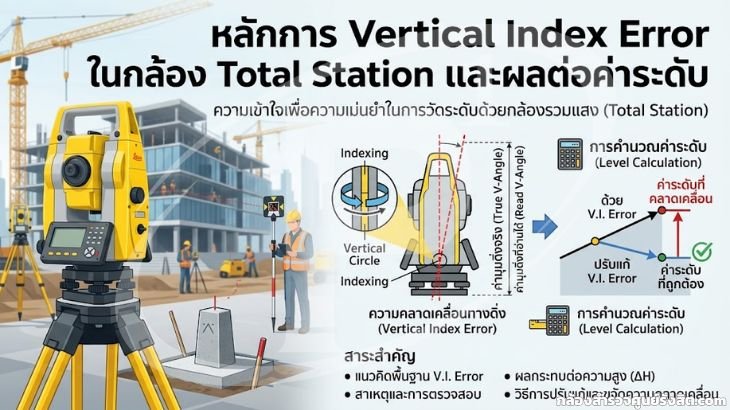 หลักการ Vertical Index Error ในกล้อง Total Station และผลต่อค่าระดับ