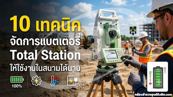 10 เทคนิคจัดการแบตเตอรี่ Total Station ให้ใช้งานในสนามได้นาน