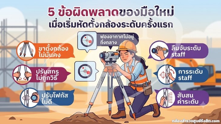 5 ข้อผิดพลาดของมือใหม่เมื่อเริ่มหัดตั้งกล้องระดับครั้งแรก