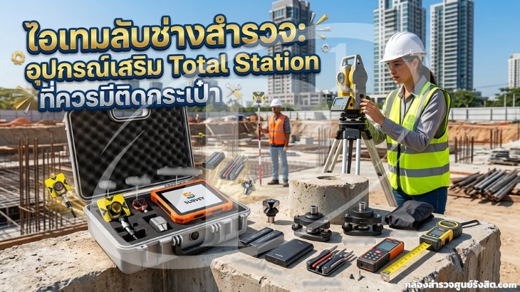 ไอเทมลับช่างสำรวจ: อุปกรณ์เสริม Total Station ที่ควรมีติดกระเป๋า