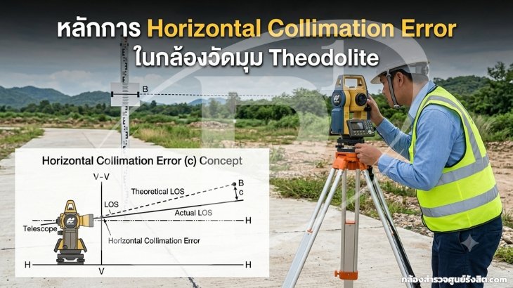 หลักการ Horizontal Collimation Error ในกล้องวัดมุม Theodolite