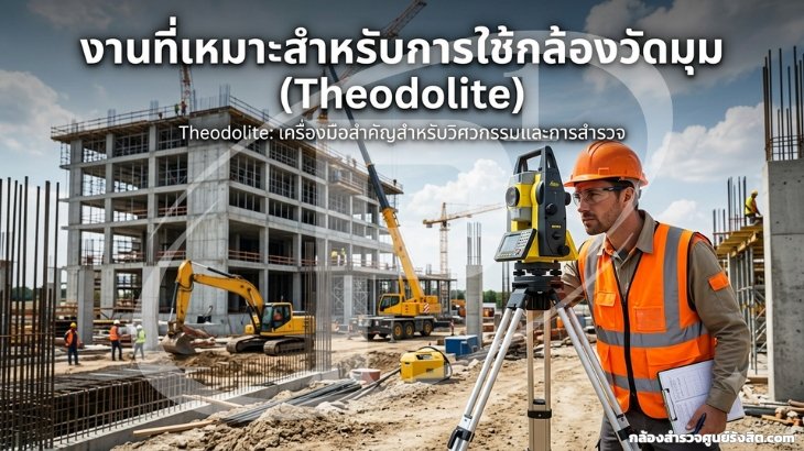 งานที่เหมาะสำหรับการใช้กล้องวัดมุม (Theodolite)