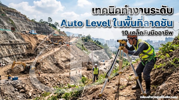 เทคนิคทำงานระดับ Auto Level ในพื้นที่ลาดชัน: 10 เคล็ดลับมืออาชีพ