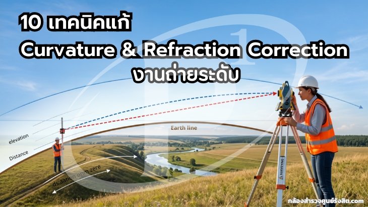 10 เทคนิคแก้ Curvature & Refraction Correction งานถ่ายระดับ