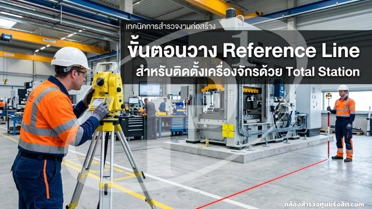 ขั้นตอนวาง Reference Line สำหรับติดตั้งเครื่องจักรด้วย Total Station
