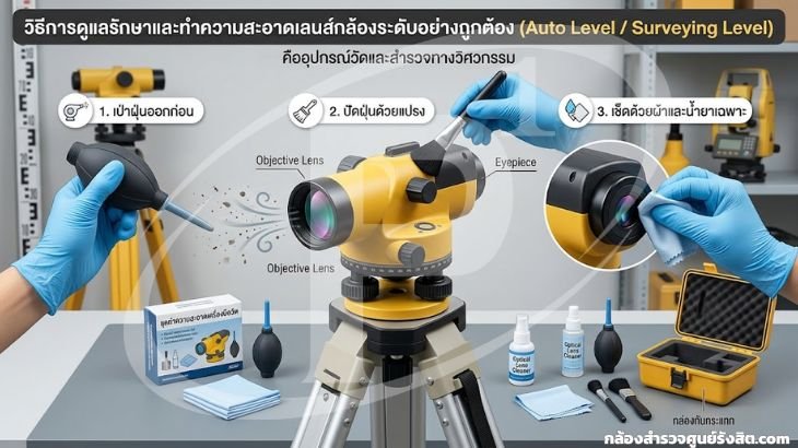 วิธีการดูแลรักษาและทำความสะอาดเลนส์กล้องระดับอย่างถูกต้อง