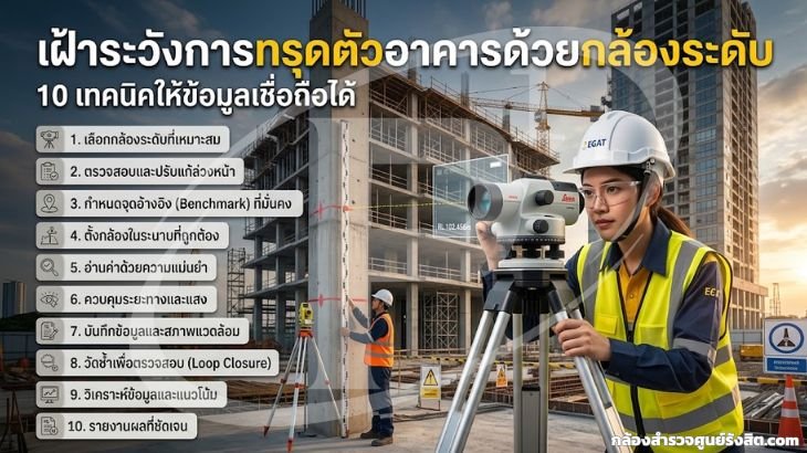 เฝ้าระวังการทรุดตัวอาคารด้วยกล้องระดับ: 10 เทคนิคให้ข้อมูลเชื่อถือได้
