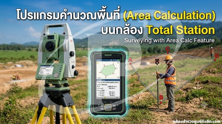 โปรแกรมคำนวณพื้นที่ (Area Calculation) บนกล้อง Total Station