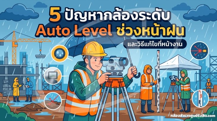 5 ปัญหากล้องระดับ Auto Level ช่วงหน้าฝน และวิธีแก้ไขที่หน้างาน