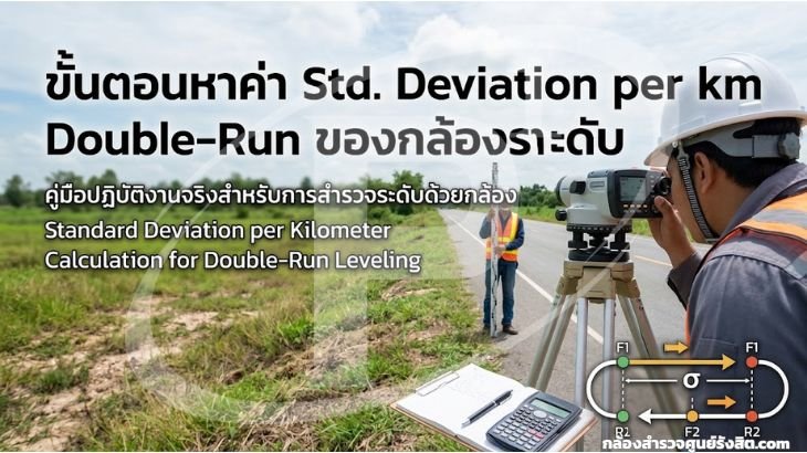 ขั้นตอนหาค่า Std. Deviation per km Double-Run ของกล้องระดับ