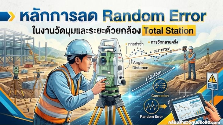 หลักการลด Random Error ในงานวัดมุมและระยะด้วยกล้อง Total Station