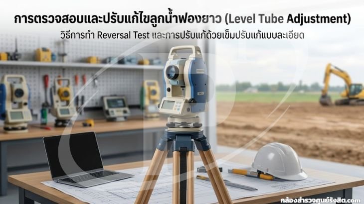 การตรวจสอบและปรับแก้ไขลูกน้ำฟองยาว (Level Tube Adjustment)