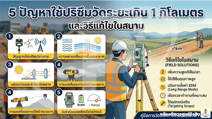 5 ปัญหาใช้ปริซึมวัดระยะเกิน 1 กิโลเมตร และวิธีแก้ไขในสนาม