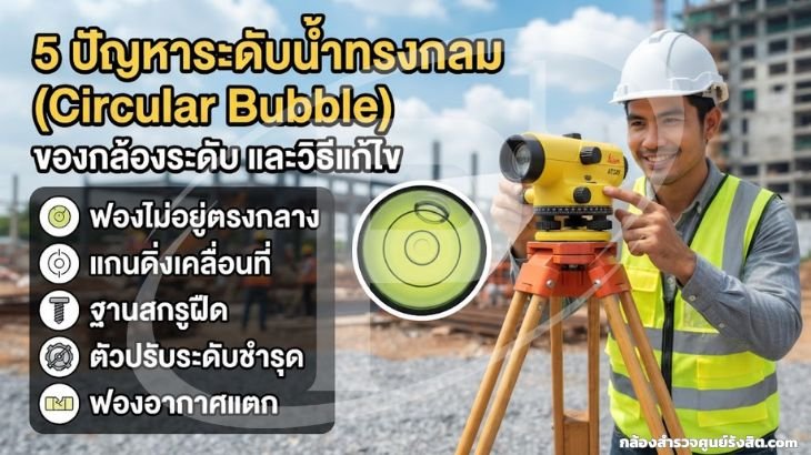 5 ปัญหาระดับน้ำทรงกลม (Circular Bubble) ของกล้องระดับ และวิธีแก้ไข