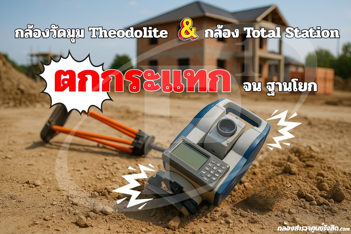 กล้องวัดมุม Theodolite หรือ Total Station ตกกระแทก จนฐานโยก
