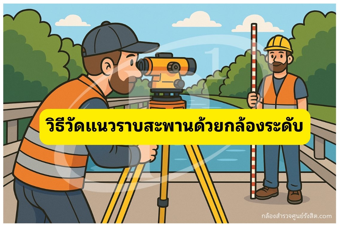 วิธีวัดแนวราบสะพานด้วยกล้องระดับ