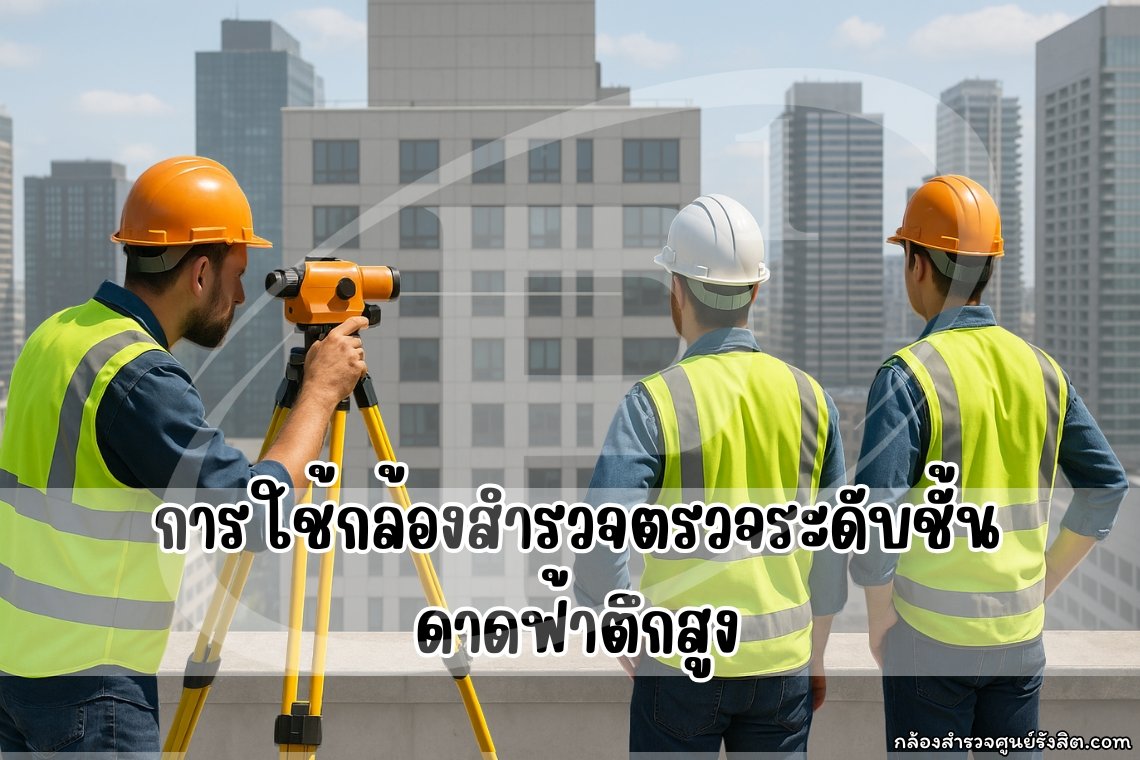 การใช้กล้องสำรวจตรวจระดับชั้นดาดฟ้าตึกสูง