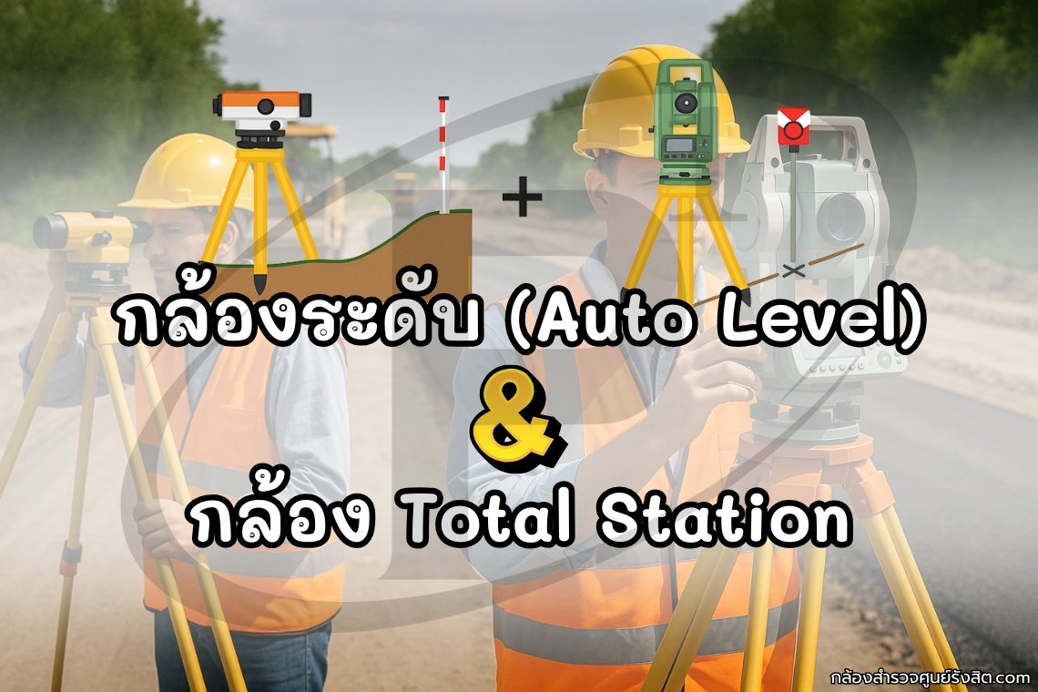 การใช้ กล้องระดับ (Auto Level) ร่วมกับ กล้อง Total Station