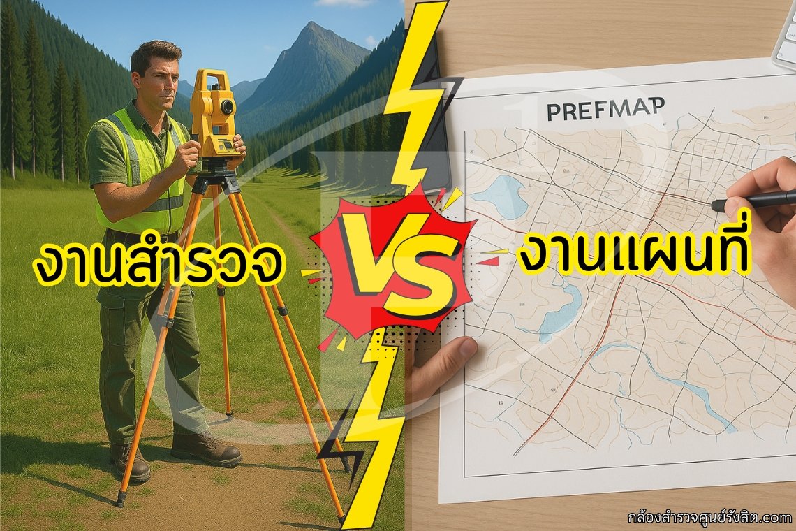 งานสำรวจกับงานแผนที่ แตกต่างกันอย่างไร ? งานสำรวจกับงานแผนที่ แตกต่างกันอย่างไร ?