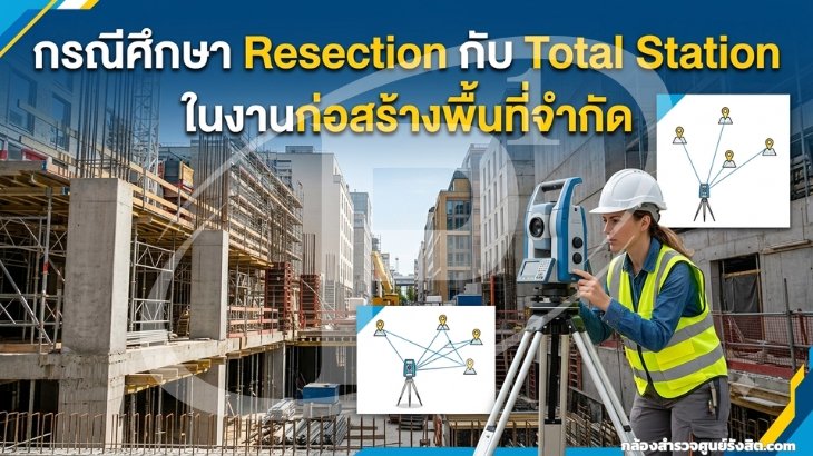 กรณีศึกษา Resection กับ Total Station ในงานก่อสร้างพื้นที่จำกัด