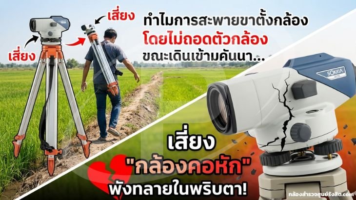 ทำไมการสะพายขาตั้งกล้องโดยไม่ถอดตัวกล้องขณะเดินข้ามคันนา ถึงเสี่ยง "กล้องคอหัก" พังทลายในพริบตา?