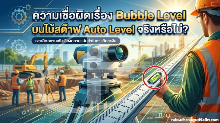 ความเชื่อผิดเรื่อง Bubble Level บนไม้สต๊าฟ Auto Level จริงหรือไม่